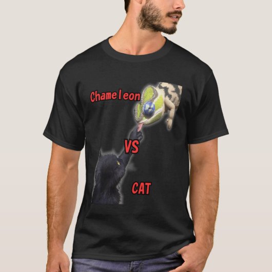 黒猫カメレオンタング Tシャツ (正面)