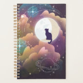 黒猫カラフル三日月 プランナー手帳 (正面)