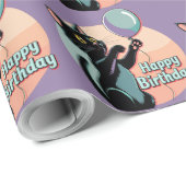 黒猫カラフル ラッピングペーパー (ロールコーナー)