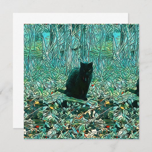 黒猫カード 招待状 (正面/裏面)