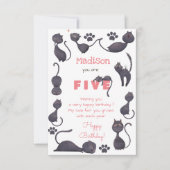 黒猫キッズハッピーバースデー カード (正面)