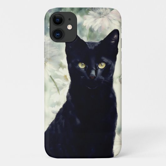 黒猫キッテンフローラアートフォンケース Case-Mate iPhoneケース (裏面)