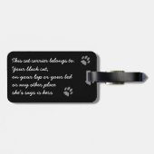 黒猫キャリア荷物タグ – ペットの写真を追加 ラゲッジタグ (裏面横)