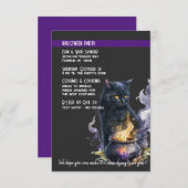 黒猫キャルドロンハロウィーンの衣装パーティー 招待状 (正面/裏面)