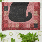 黒猫キルト キッチンタオル (折り畳み)