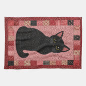 黒猫キルト キッチンタオル (横)