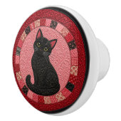 黒猫キルト  セラミックノブ (右)