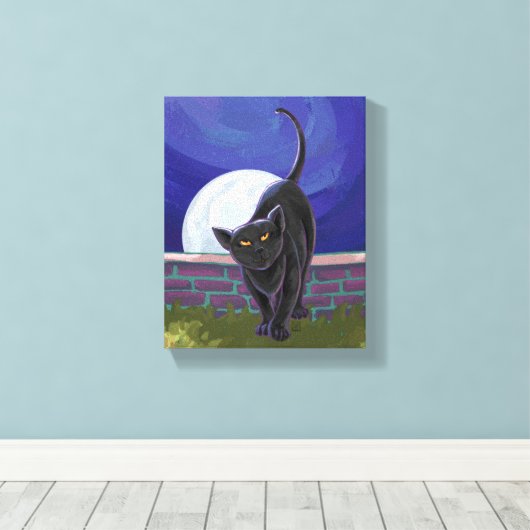 黒猫ギフト&アクセサリー キャンバスプリント (インサイチュ (ウッドフロア))