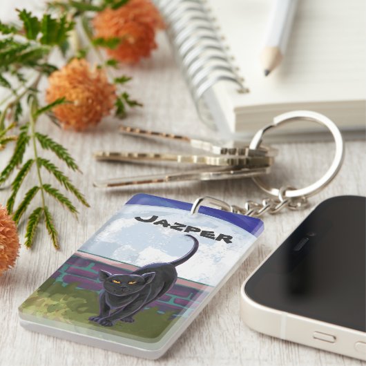 黒猫ギフト&アクセサリー キーホルダー (正面右)