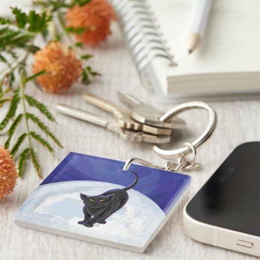 黒猫ギフト&アクセサリー キーホルダー (正面右)