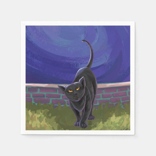 黒猫ギフト&アクセサリー スタンダードカクテルナプキン (正面)