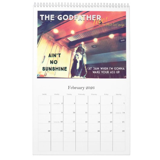 黒猫クラブカレンダーエンターテイメント問題 カレンダー (2月 2026)