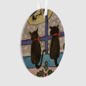 黒猫クリスマスアクリルの木飾り オーナメント (正面)