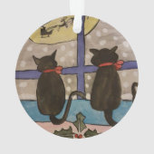 黒猫クリスマスアクリルの木飾り オーナメント (裏面)