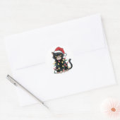 黒猫クリスマスエディション ラウンドシール (封筒)