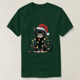 黒猫クリスマスエディション Tシャツ