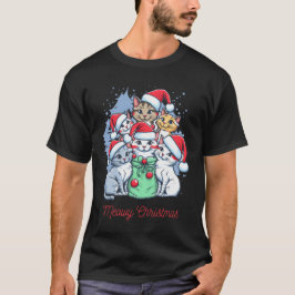 黒猫クリスマスクリスマス Tシャツ