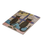 黒猫クリスマスセラミックタイル タイル (側面)