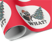 黒猫クリスマスツリーサンタおもしろいハットかわいい ラッピングペーパー (ロールコーナー)