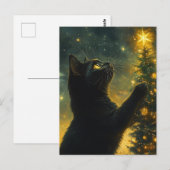 黒猫クリスマスツリー ポストカード (正面/裏面)