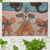 黒猫クリスマスティータオル キッチンタオル (折り畳み)