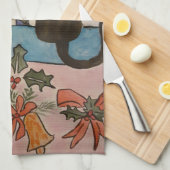 黒猫クリスマスティータオル キッチンタオル (四つ折り)