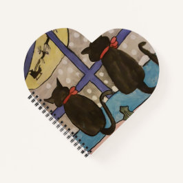 黒猫クリスマスハート手帳 ノートブック