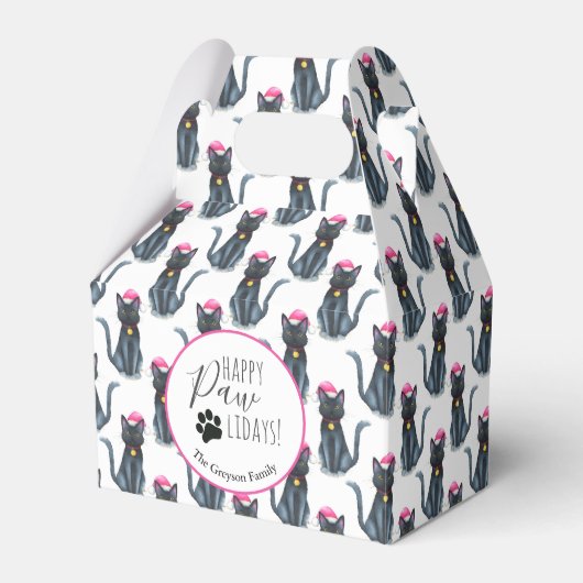 黒猫クリスマスフェイスボックス フェイバーボックス (正面サイド)