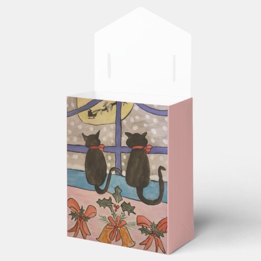 黒猫クリスマスフェイスボックス フェイバーボックス (オープン)