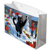 黒猫クリスマスフェスティバル雪のシーン ラージペーパーバッグ (裏面アングル)