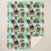 黒猫クリスマスプレゼント シェルパブランケット (正面)