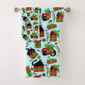 黒猫クリスマスプレゼント バスタオルセット (インサイチュ)