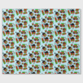 黒猫クリスマスプレゼント ラッピングペーパー (フラット)