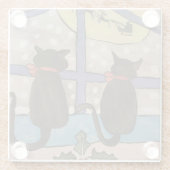 黒猫クリスマス ガラスコースター (裏面)