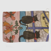 黒猫クリスマス ゴルフタオル (横)