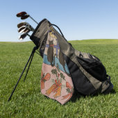 黒猫クリスマス ゴルフタオル (グリーン)