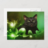 黒猫クリスマス シーズンポストカード (正面/裏面)