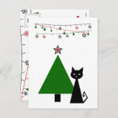 黒猫クリスマス シーズンポストカード (正面/裏面)