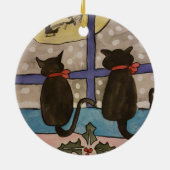 黒猫クリスマス セラミックオーナメント (裏面)