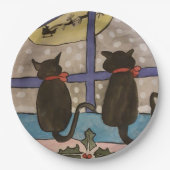 黒猫クリスマス ペーパープレート (正面)