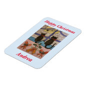 黒猫クリスマス マグネット (左側)