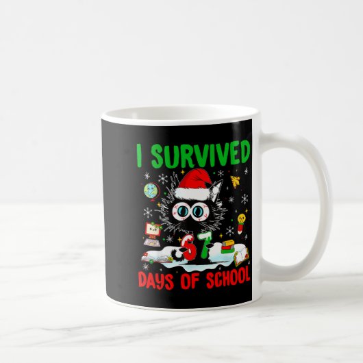 黒猫クリスマス 67日間のＳｃを生き延びた コーヒーマグカップ (右)