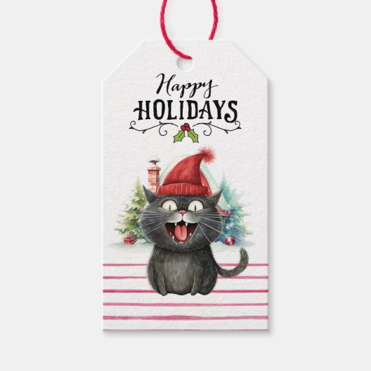 黒猫クリスマスfor猫好き ギフトタグ (正面)