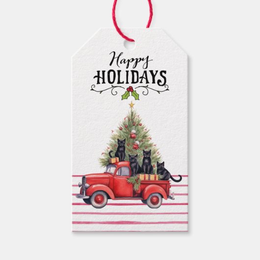 黒猫クリスマスfor猫好き ギフトタグ (正面)