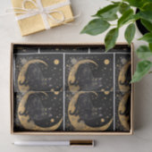 黒猫クレセントムーンフローラホワイトハロウィン 薄葉紙 (ギフト)