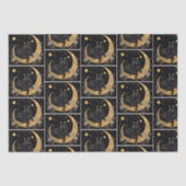 黒猫クレセントムーンフローラホワイトハロウィン 薄葉紙 (正面)