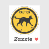 黒猫クロッシング – ハロウィーン注意標識 シール (シート)