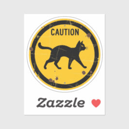 黒猫クロッシング – ハロウィーン注意標識 シール