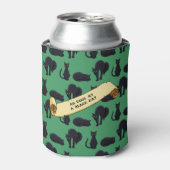 黒猫クールのアートワークでかわいい黒猫 缶クーラー (缶正面)