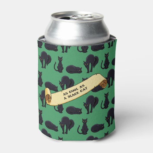 黒猫クールのアートワークでかわいい黒猫 缶クーラー (缶正面)